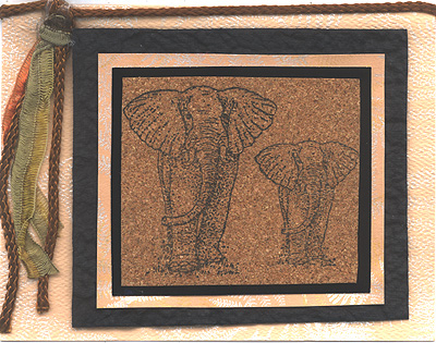 Two Elephants, Lg. & Sm. Stamped on Cork