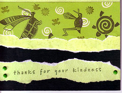 Stamps Galore's Mimbreno Katydid and Cricket were stamped on this card.