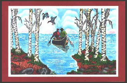The focus of this card is the Canoers.